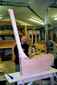 Jonathan Letcher making the lyre